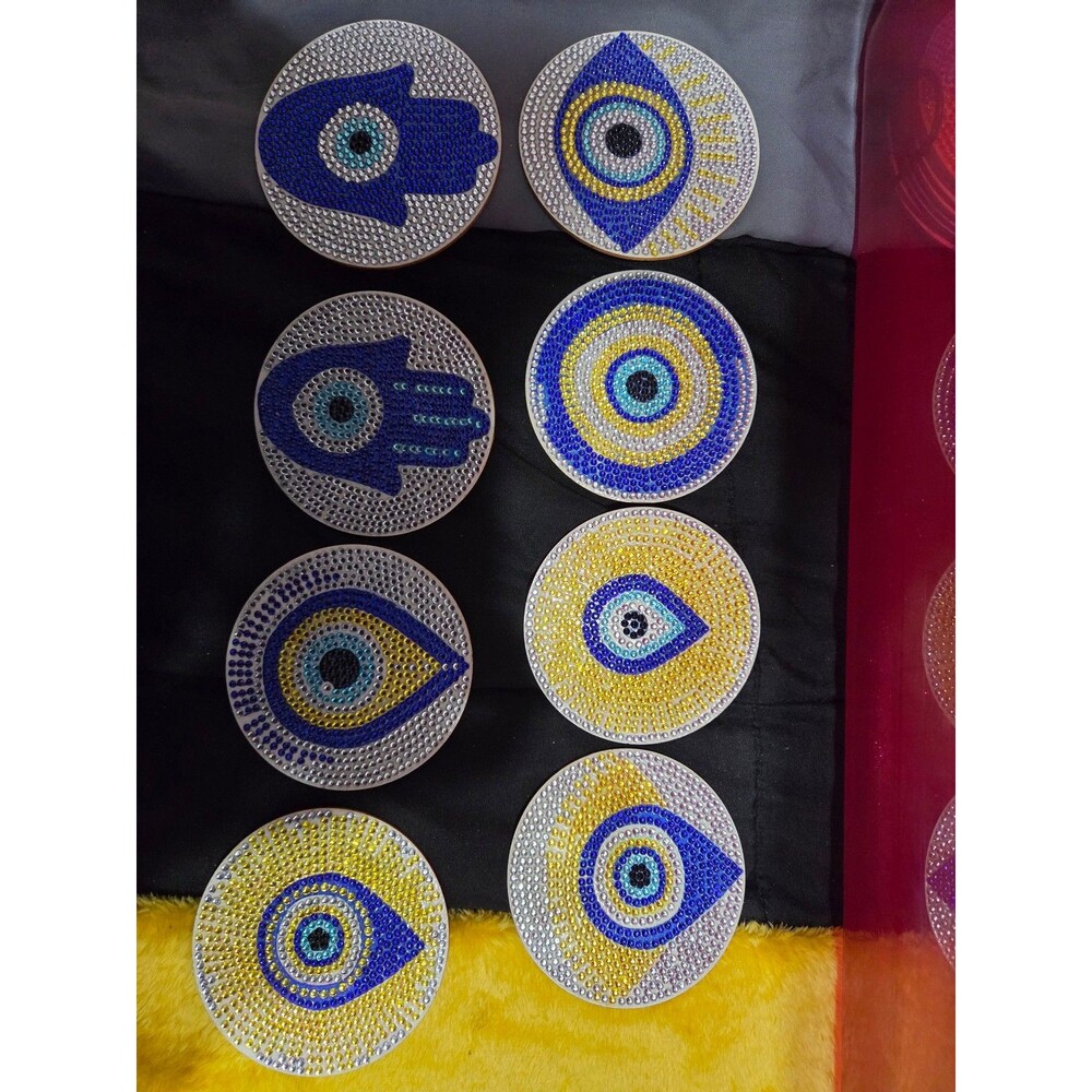 Diamond painting coasters - Evil eye Designs